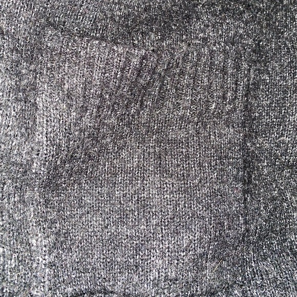 Zara Women Grey Drape Open Front Black Knit Sweater Cardigan Medium - Picture 7 of 8